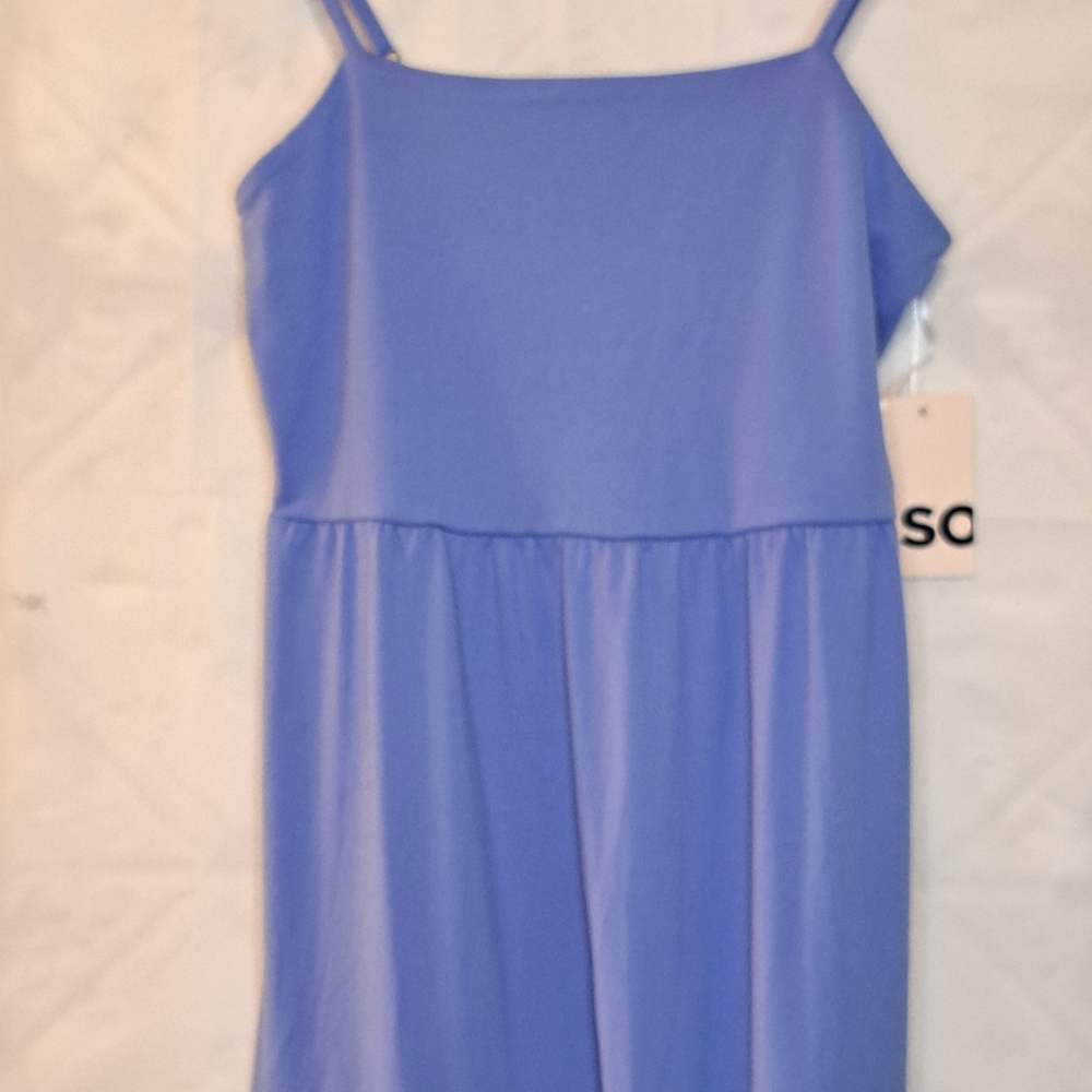 SO Little Beach Cover Up Maxi Dress Baby Blue Ocean Color Tier w/ Straps XS NWT - Picture 2 of 10